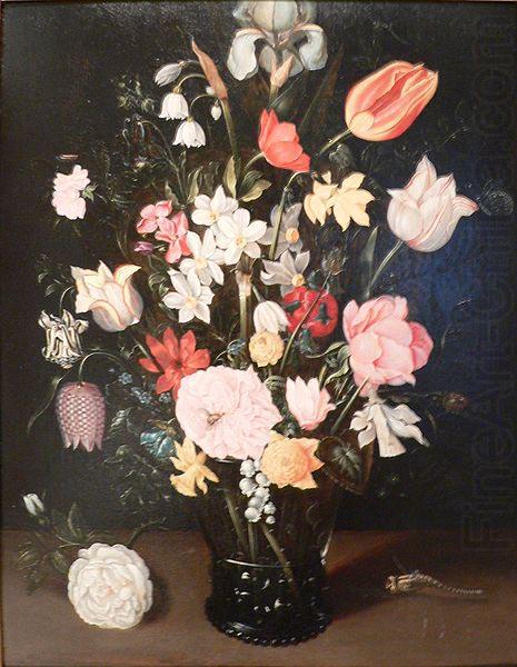 Flowers in a glass vase, Ambrosius Bosschaert